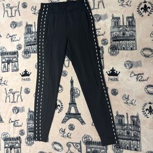 PINK Victoria's Secret Black Joggers with White Logo Stripes